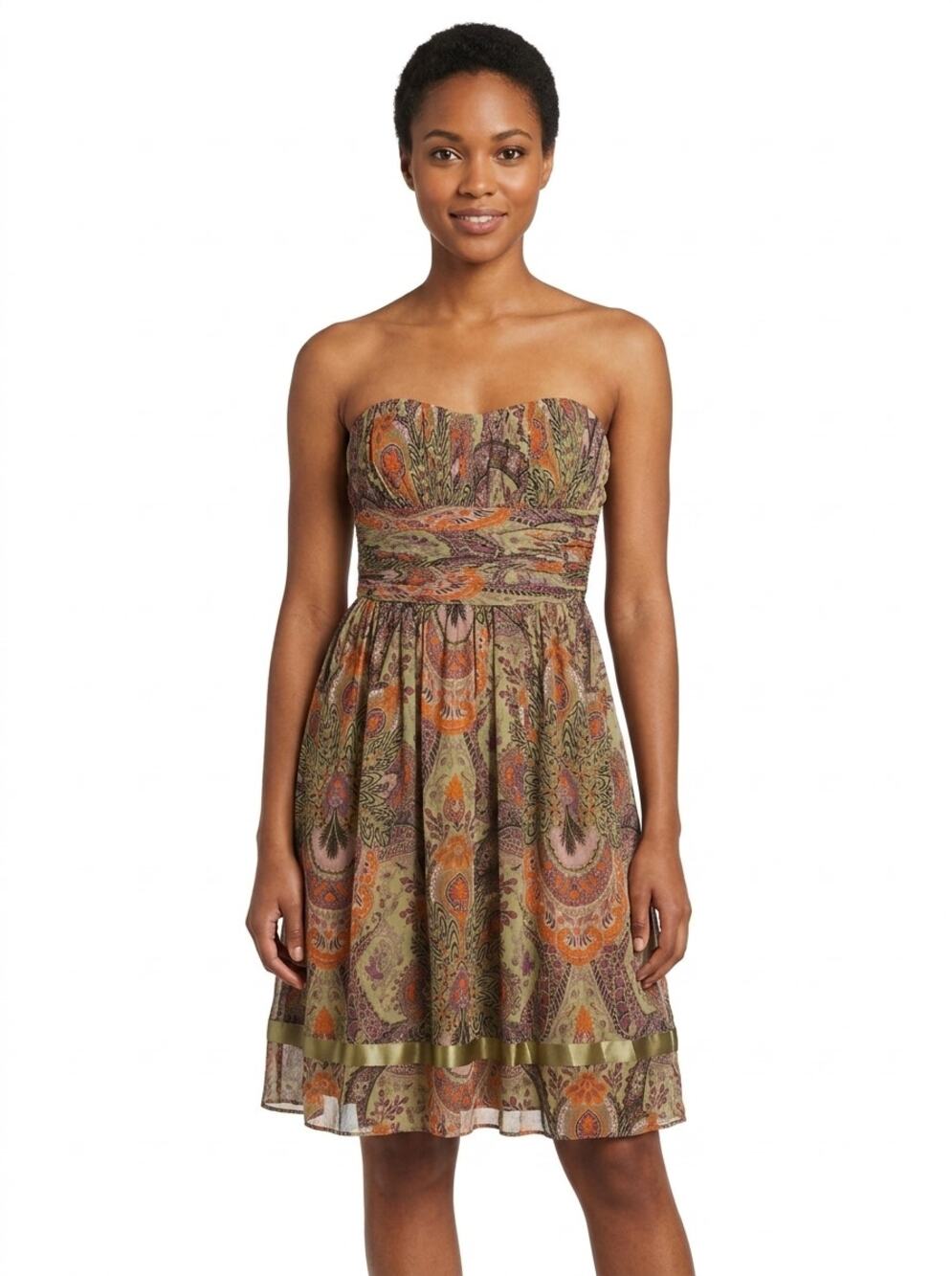 Ted Baker London Knee Length Pleated Chiffon Lined Dress Women Size 4